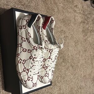 Gucci White and Red Sneakers